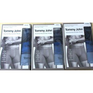 Tommy John Men's Essential Second Skin Modal 3 pack Stretch Boxer Briefs Blue